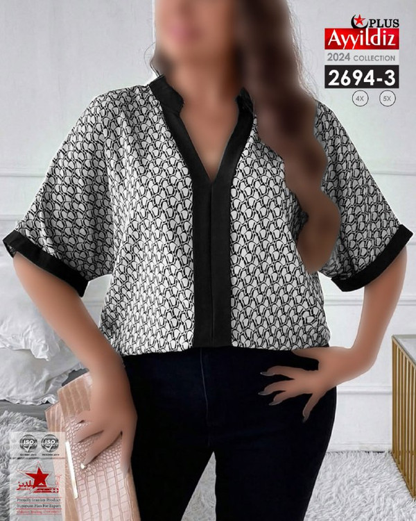 شومیز مجلسی زنانه سایز بزرگ کد 2694/3