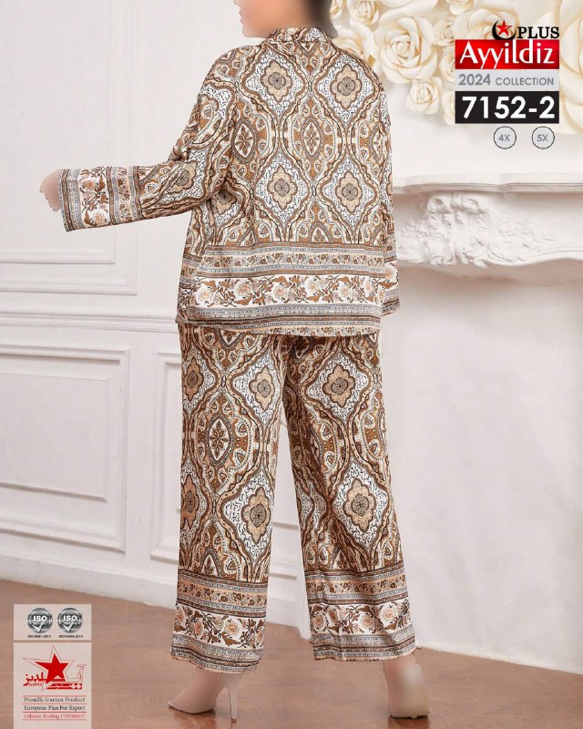 ست بلوز شلوار شیک زنانه سایز بزرگ کد 7152/2