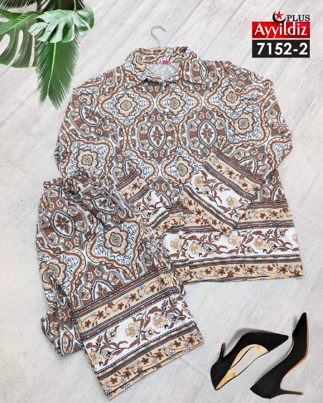 ست بلوز شلوار شیک زنانه سایز بزرگ کد 7152/2