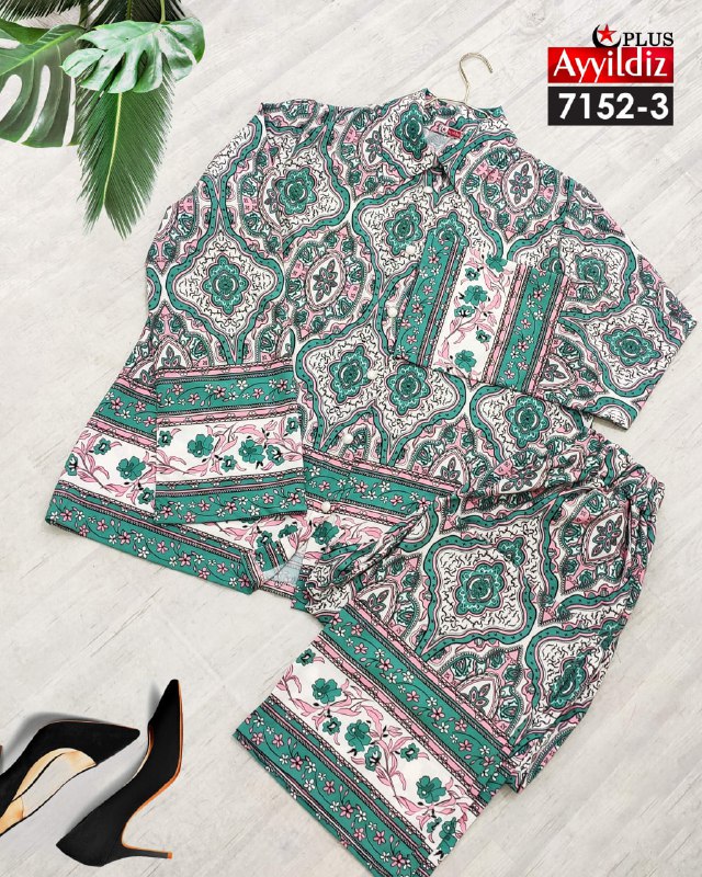 ست بلوز شلوار شیک زنانه سایز بزرگ کد 7152/3