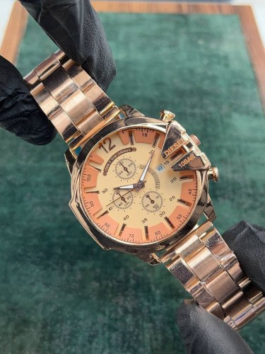 ساعت دیزل مردانه بنداستیل رزگلد کرم کد 369285