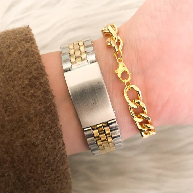 ساعت رولکس بنداستیل دو رنگ صفحه سفید کد 369243