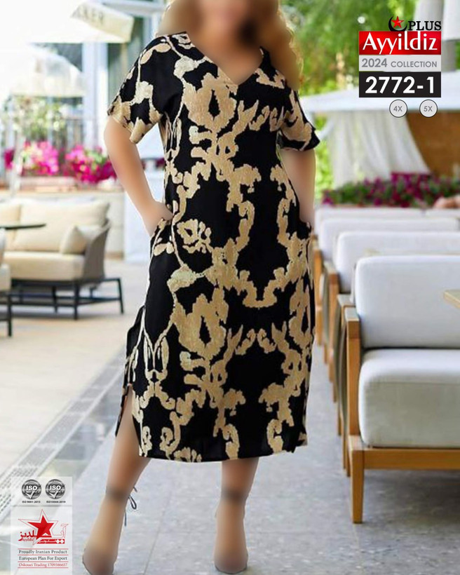 پیراهن مجلسی زنانه سایز بزرگ کد 2772