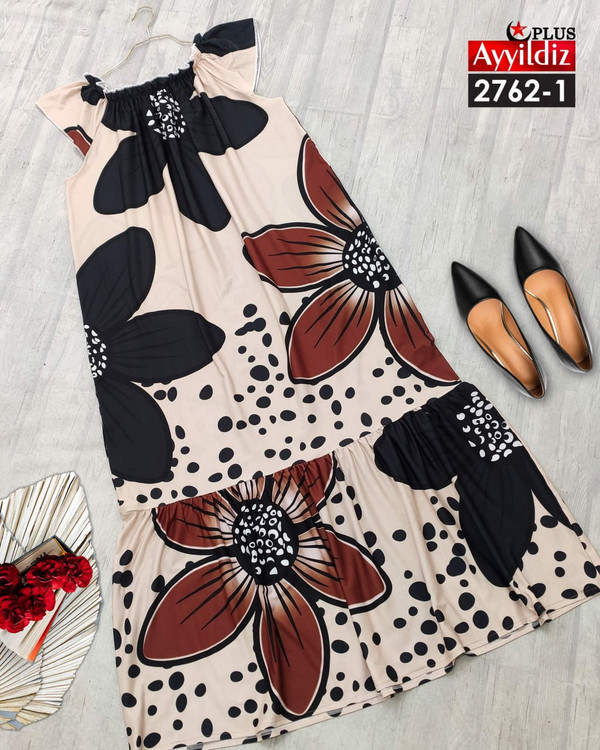 پیراهن راحتی زنانه سایز بزرگ کد 2762