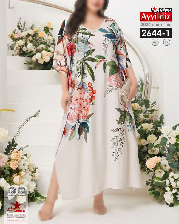 پیراهن ساحلی مانتو سایز بزرگ کد 2644/1