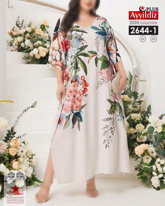 پیراهن ساحلی مانتو سایز بزرگ کد 2644/1