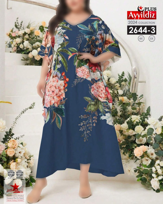 پیراهن ساحلی مانتو سایز بزرگ کد 2644/3