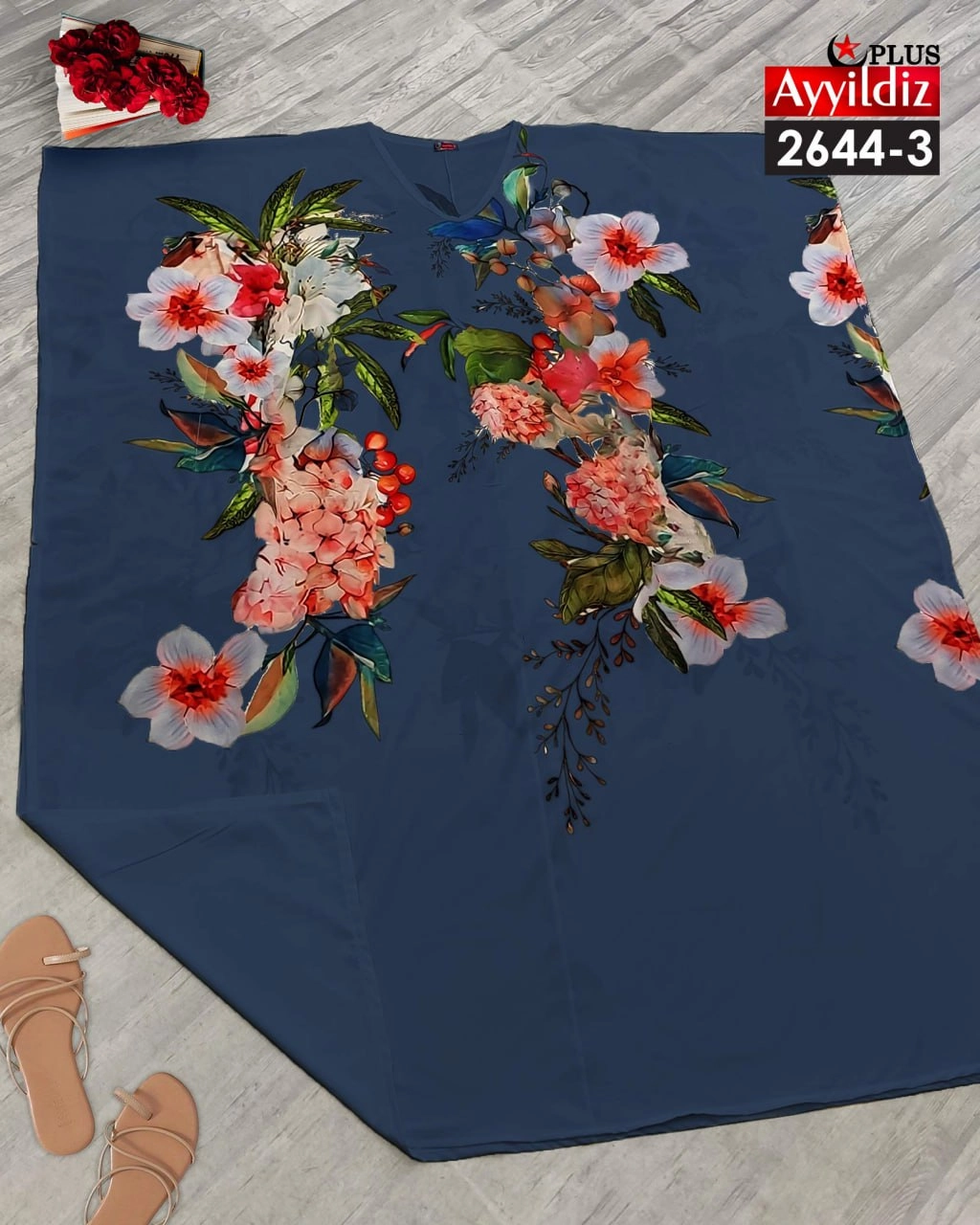 پیراهن ساحلی مانتو سایز بزرگ کد 2644/3