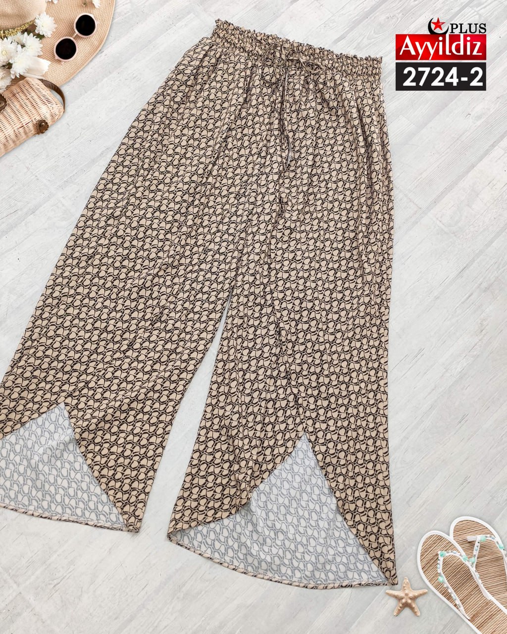 دامن شلواری چاکدار زنانه سایز بزرگ کد 2724/2