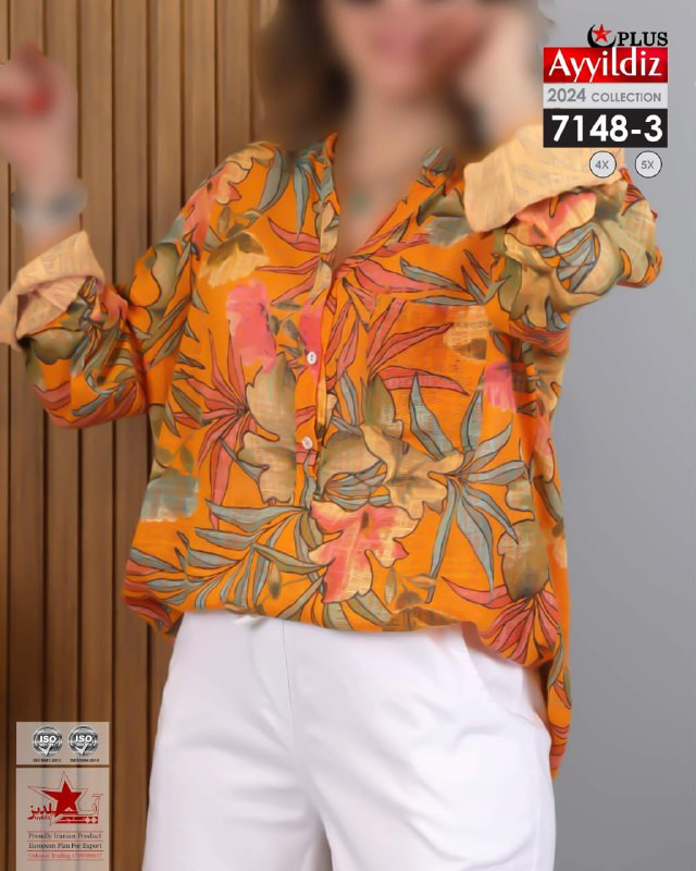 شومیز مجلسی خنک زنانه سایز بزرگ کد 7148/3