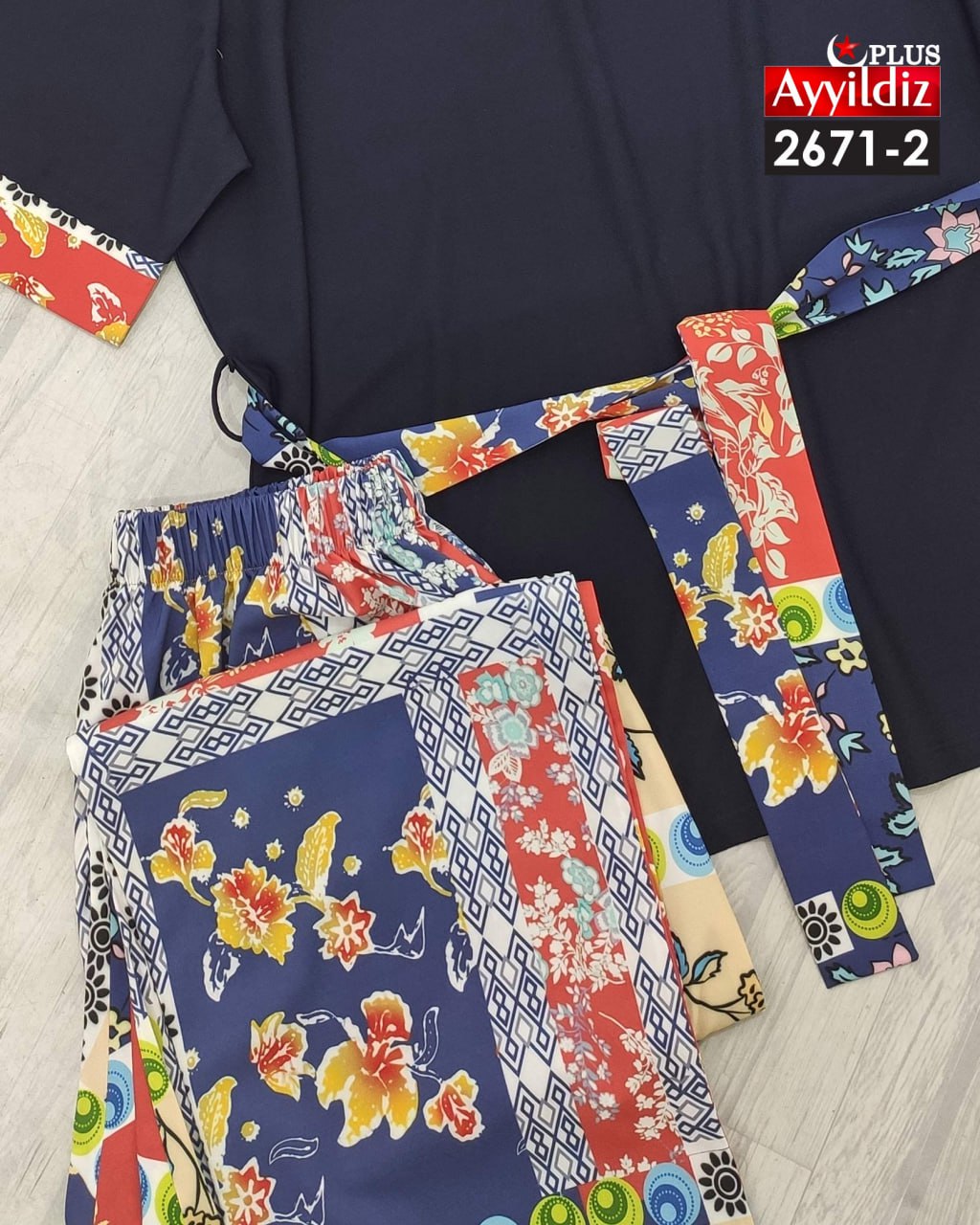 ست بلوز شلوار مجلسی زنانه سایز بزرگ کد 2671/2