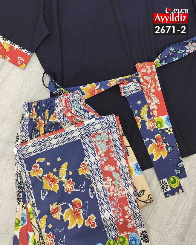 ست بلوز شلوار مجلسی زنانه سایز بزرگ کد 2671/2
