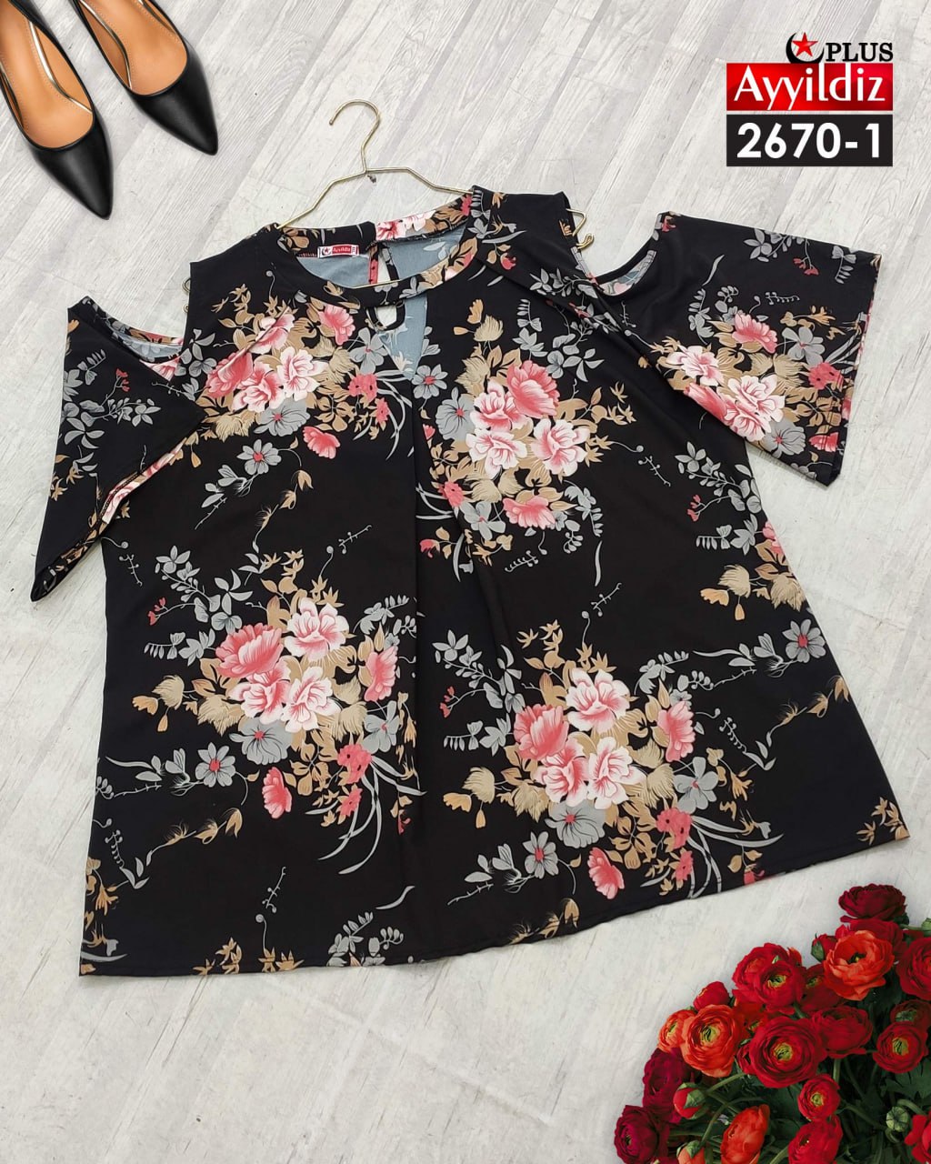 شومیز مجلسی خنک زنانه سایز بزرگ کد 2670/1