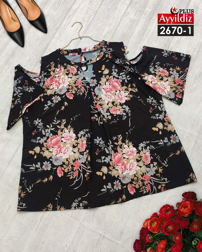 شومیز مجلسی خنک زنانه سایز بزرگ کد 2670/1