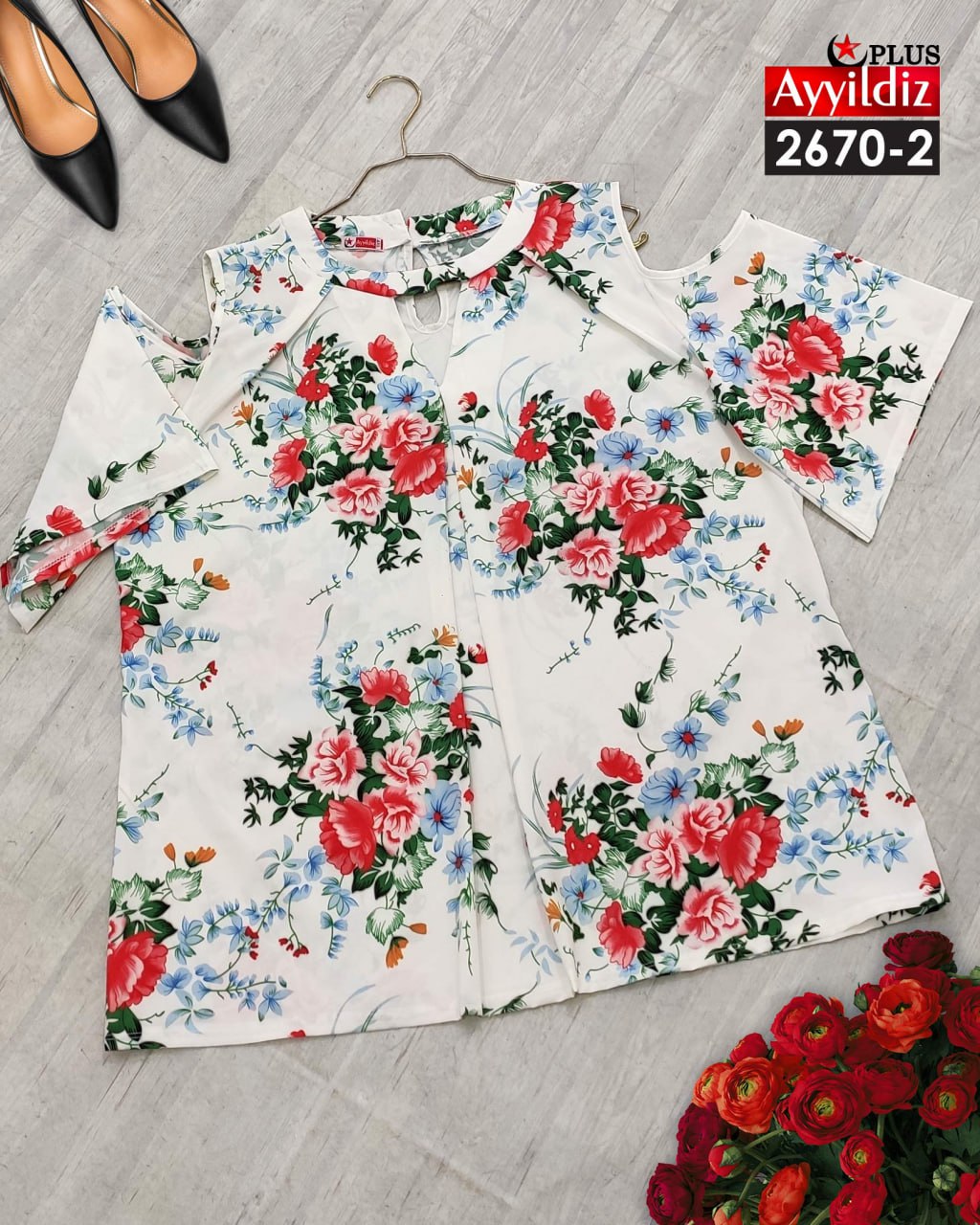 شومیز مجلسی خنک زنانه سایز بزرگ کد 2670/2