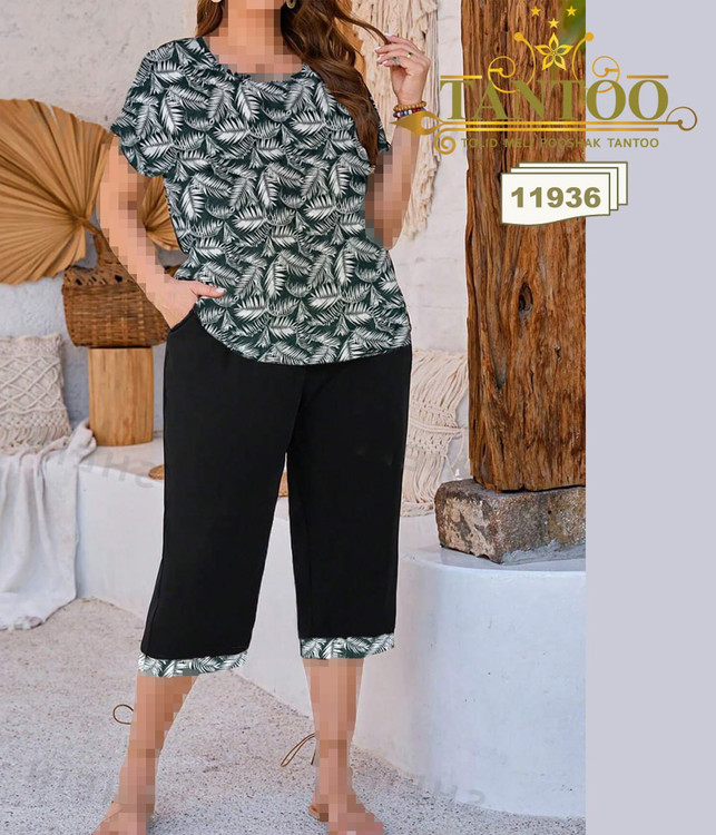 ست شومیز شلوار راحتی زنانه سایز بزرگ کد 11936