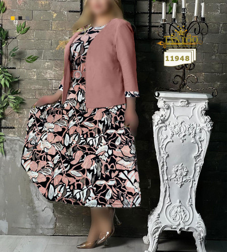 ست پیراهن و کت مجلسی زنانه سایز بزرگ کد 11948