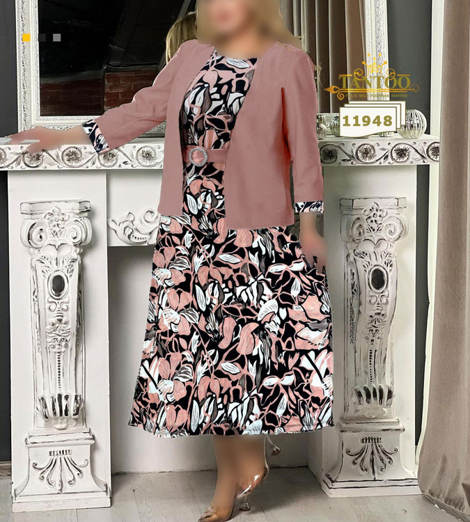 ست پیراهن و کت مجلسی زنانه سایز بزرگ کد 11948