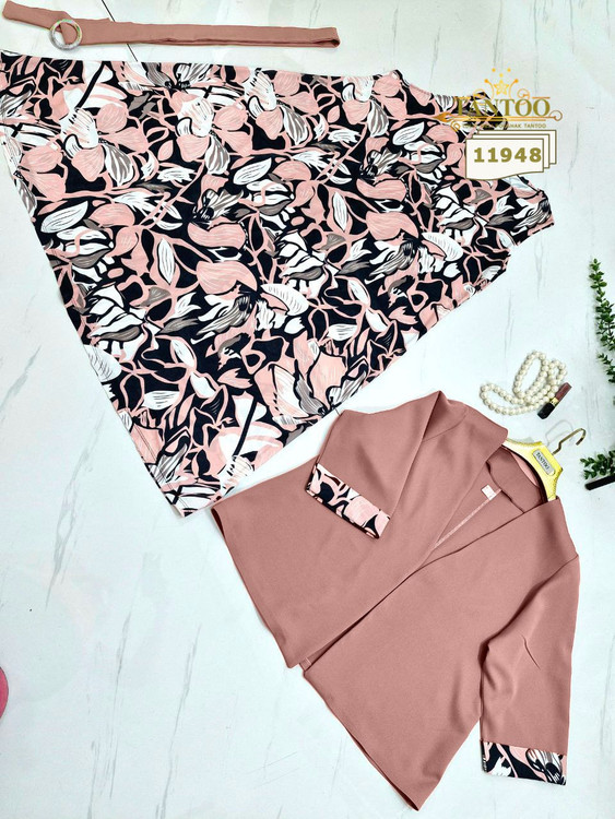 ست پیراهن و کت مجلسی زنانه سایز بزرگ کد 11948