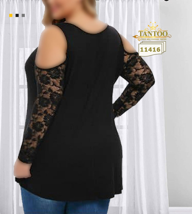 شومیز مجلسی زنانه سایز بزرگ کد 11416