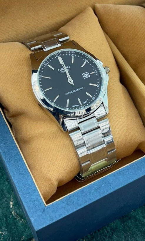 ساعت مچی کاسیو بنداستیل صفحه مشکی کد 92510