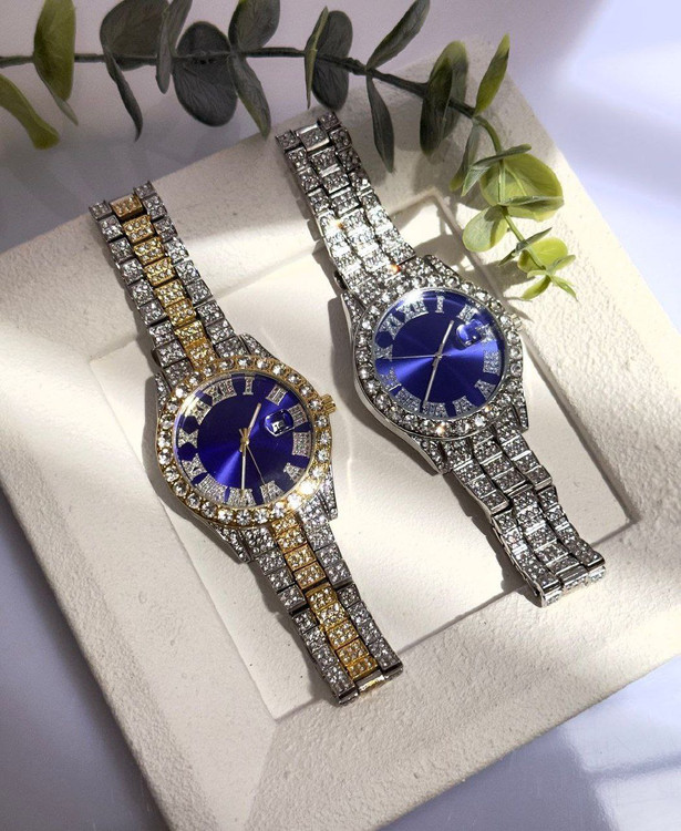 ساعت طرح رولکس فول نگین صفحه درشت کد 17271/1