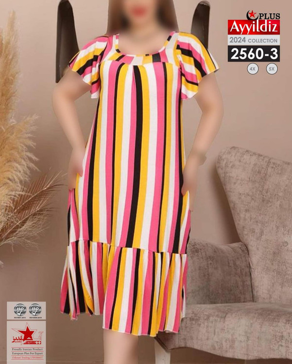 پیراهن مجلسی ساحلی زنانه سایز بزرگ کد 2560