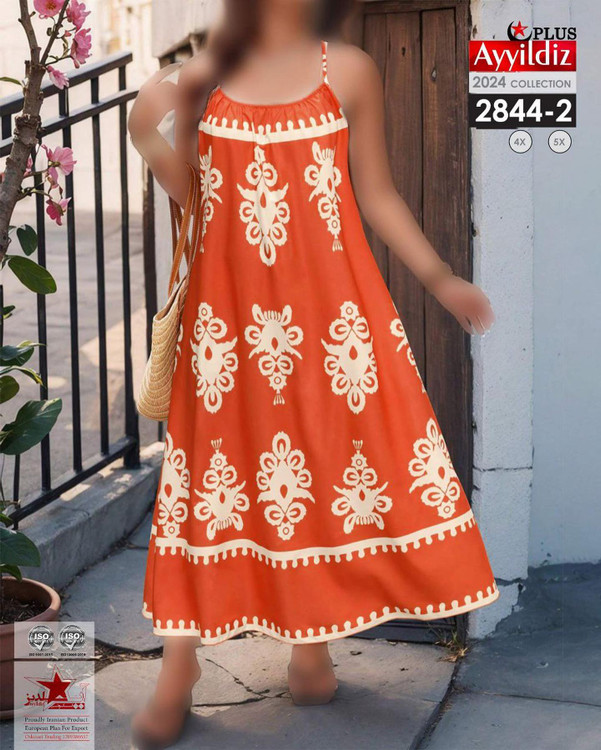 پیراهن ساحلی بندی سایز بزرگ کد 2844