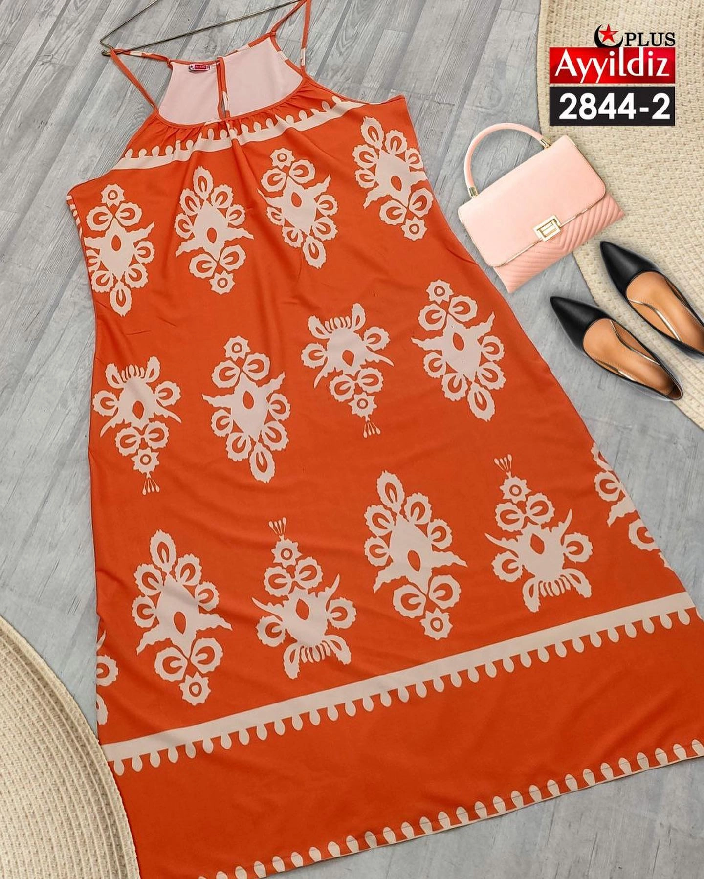 پیراهن ساحلی بندی سایز بزرگ کد 2844