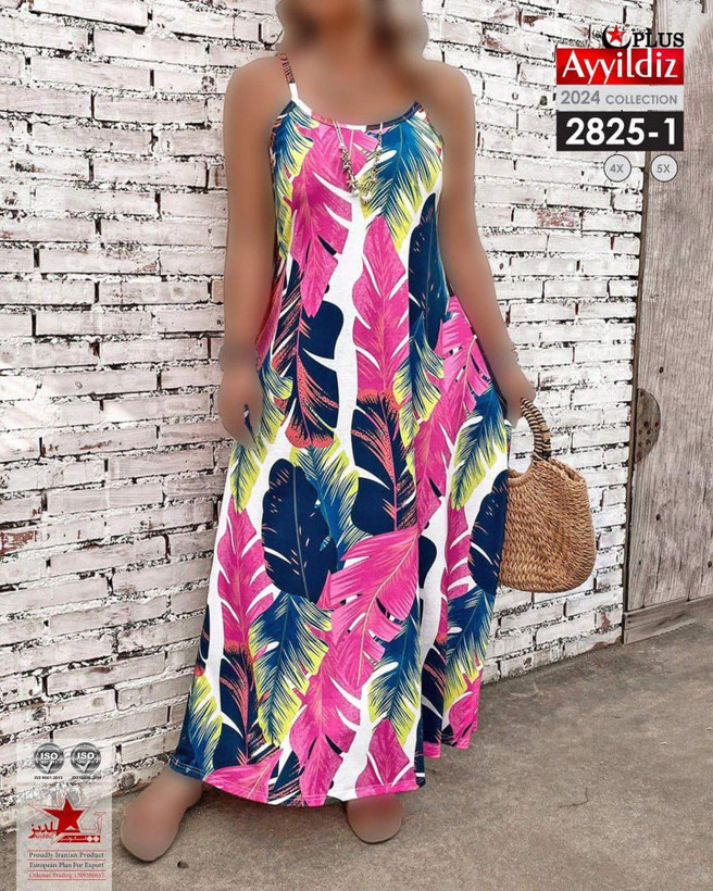 پیراهن ساحلی بندی سایز بزرگ کد 2825