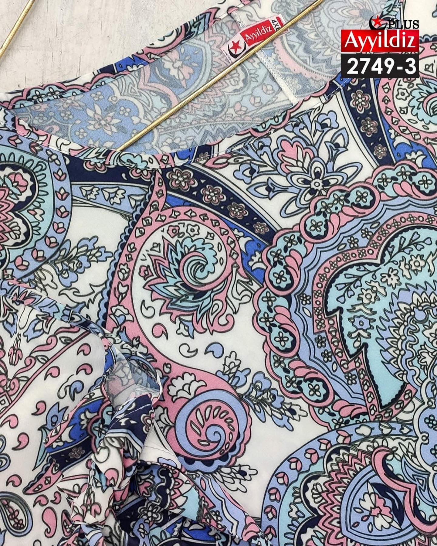 شومیز مجلسی آستین باز سایز بزرگ کد 2749