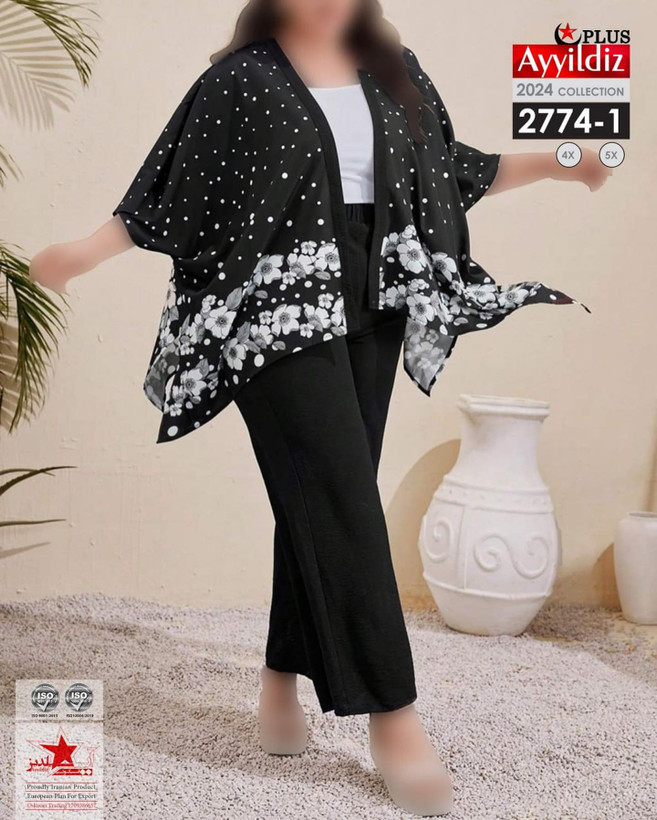 ست مانتو شلوار مجلسی سایز بزرگ کد 2774
