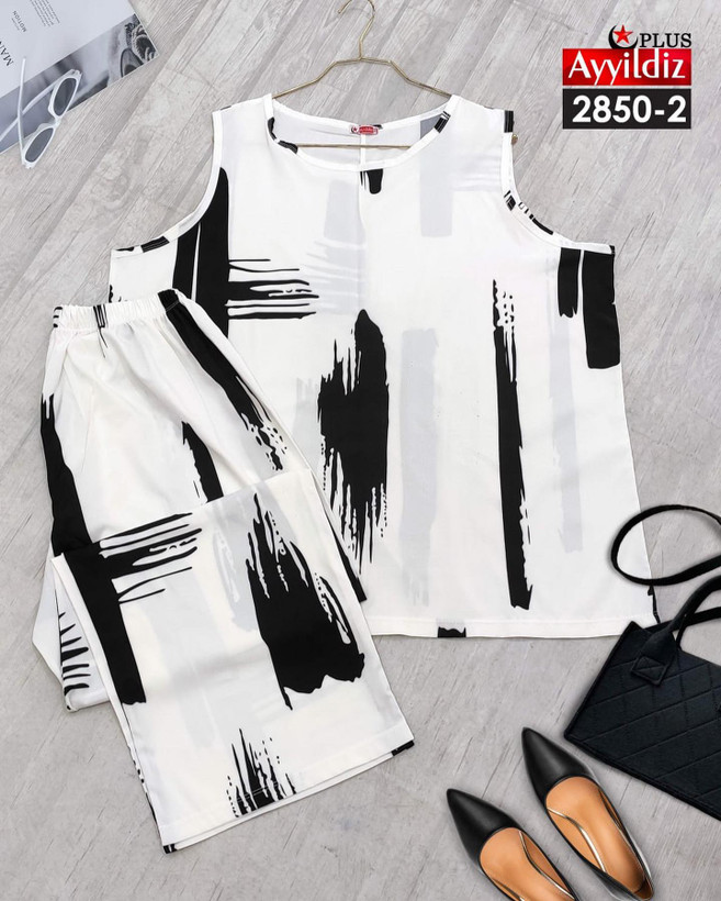 ست بلوز شلوار خنک سایز بزرگ کد 2850