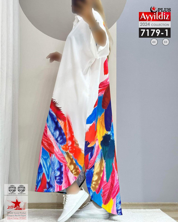 مانتو پیراهن زنانه سایز بزرگ کد 7179