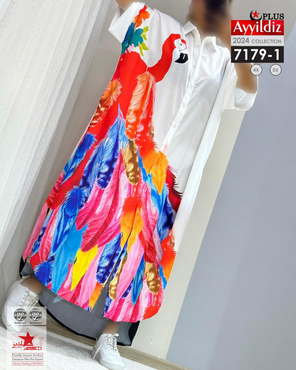 مانتو پیراهن زنانه سایز بزرگ کد 7179