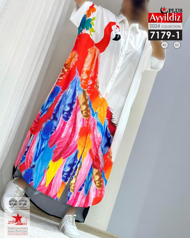 مانتو پیراهن زنانه سایز بزرگ کد 7179