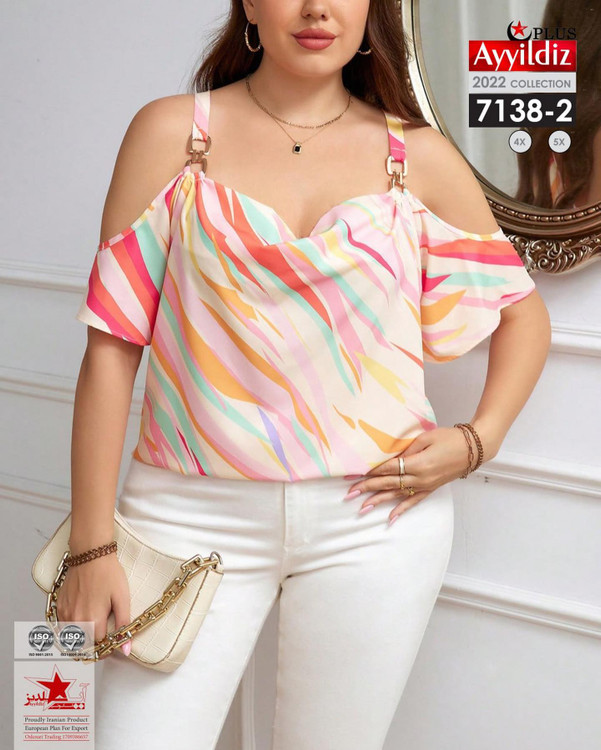 شومیز مجلسی بندی سایز بزرگ کد 7138/1