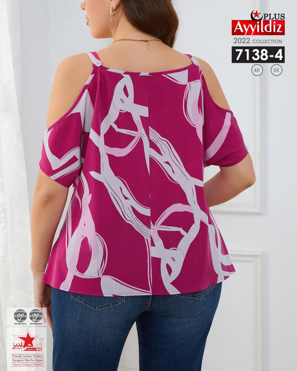 شومیز مجلسی بندی سایز بزرگ کد 7138/1