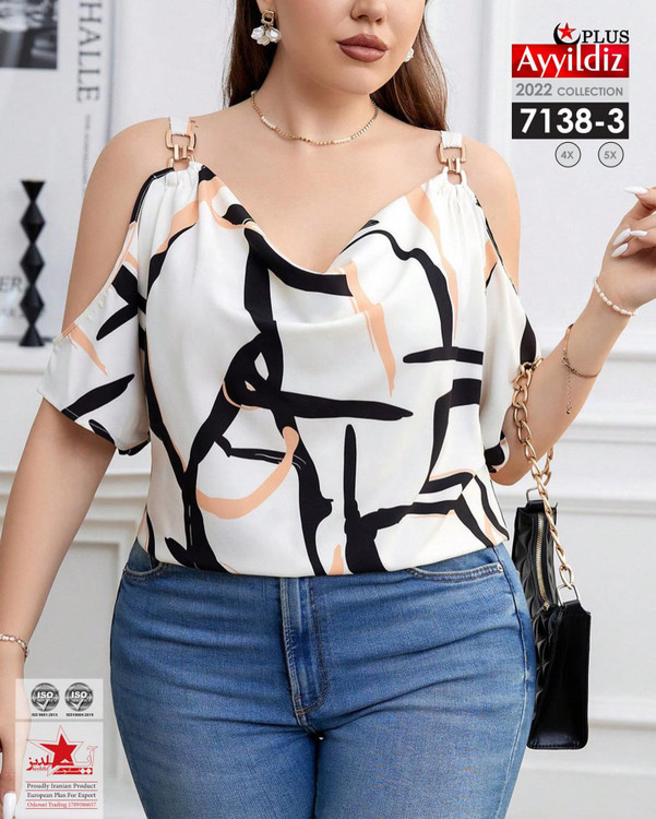 شومیز مجلسی بندی سایز بزرگ کد 7138/1