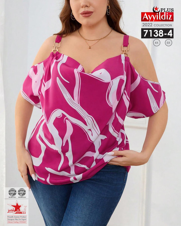 شومیز مجلسی بندی سایز بزرگ کد 7138/1