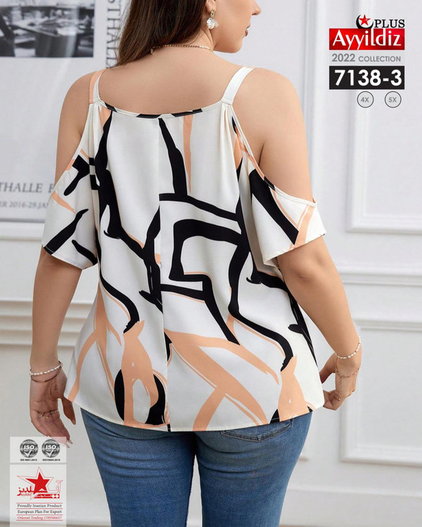 شومیز مجلسی بندی سایز بزرگ کد 7138/1