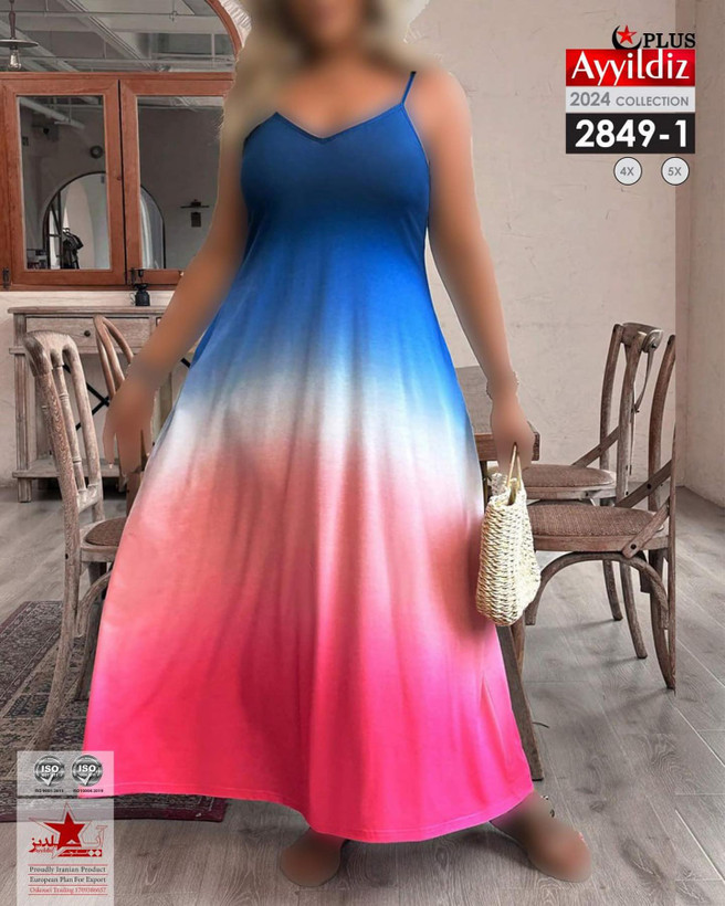 پیراهن ساحلی بندی سایز بزرگ کد 2849