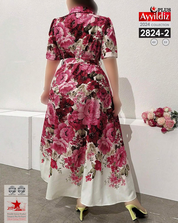 پیراهن مجلسی زنانه سایز بزرگ کد 2824