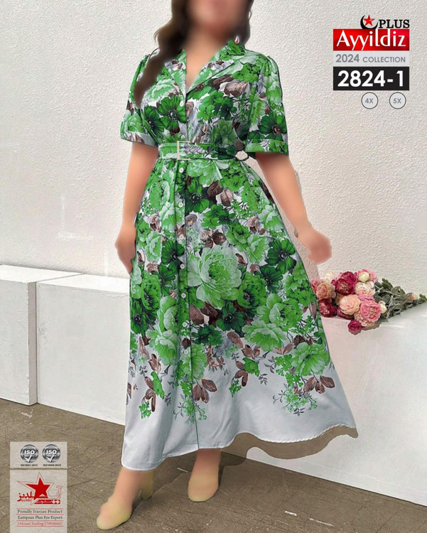 پیراهن مجلسی زنانه سایز بزرگ کد 2824