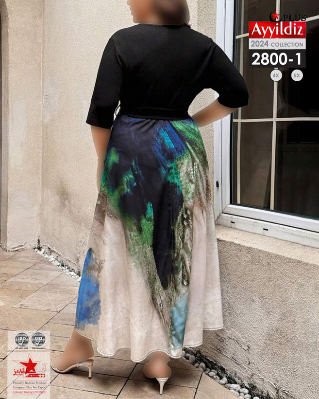 پیراهن مجلسی زنانه سایز بزرگ کد 2800