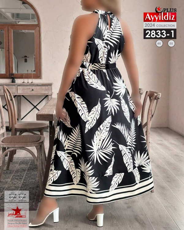 پیراهن مجلسی ساحلی سایز بزرگ کد 2833