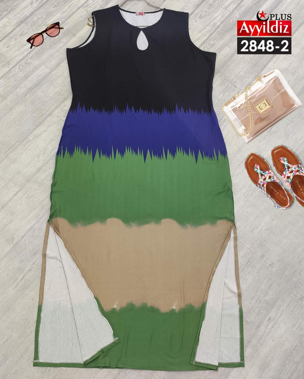 پیراهن ساحلی حلقه ای سایز بزرگ کد 2848