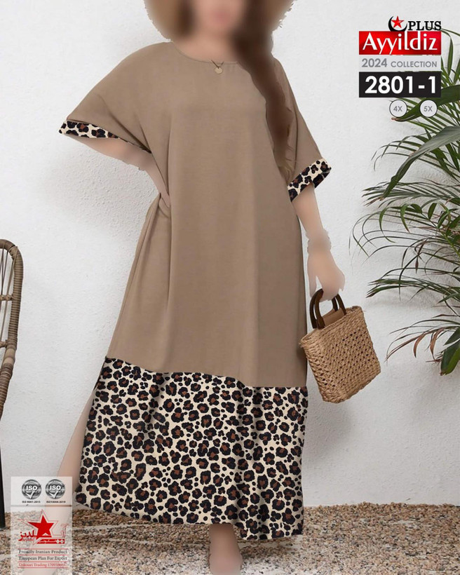 پیراهن مجلسی ساحلی سایز بزرگ کد 2801