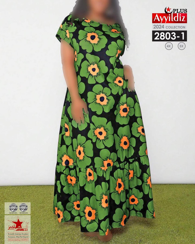 پیراهن مجلسی ساحلی زنانه سایز بزرگ کد 2803