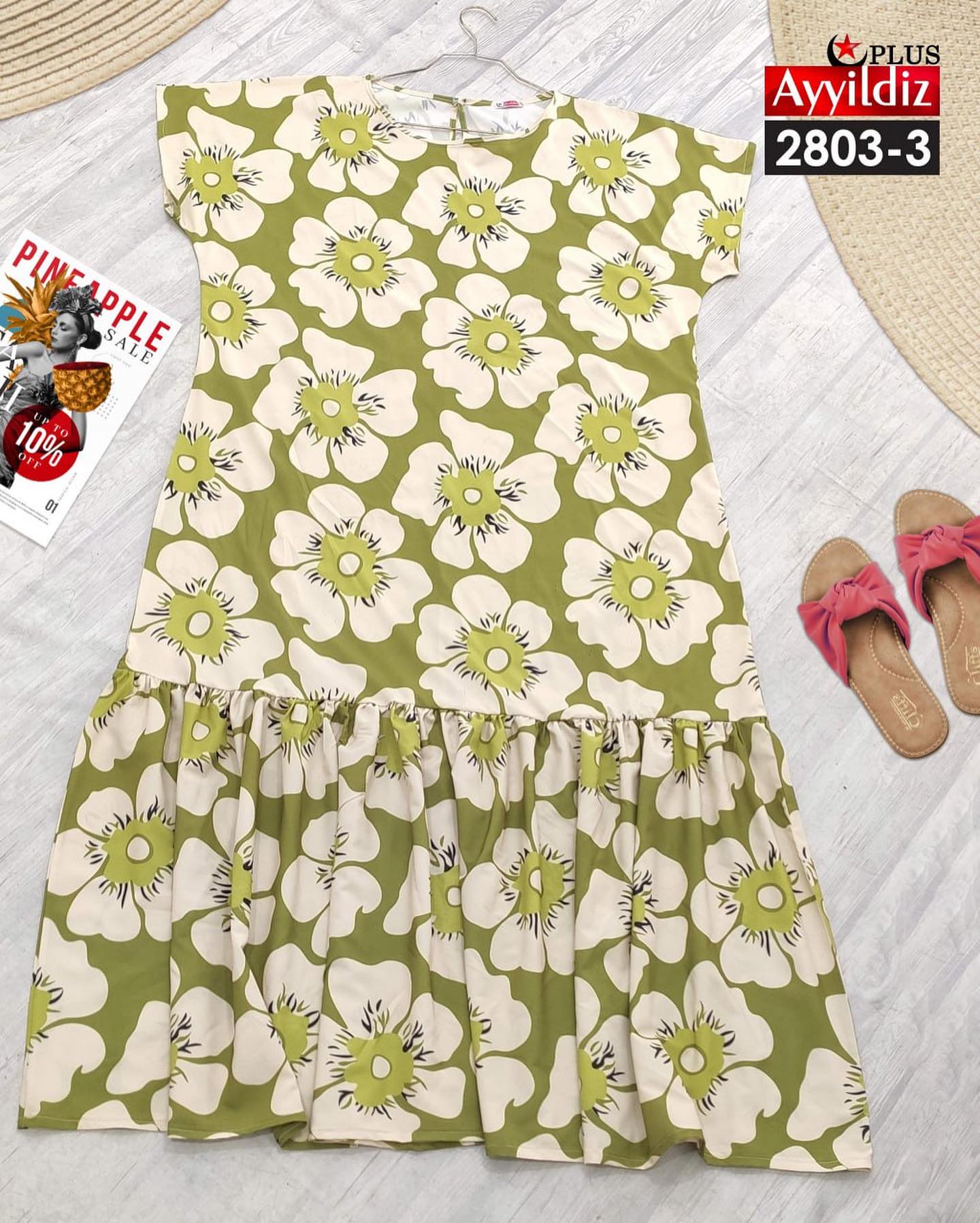 پیراهن مجلسی ساحلی زنانه سایز بزرگ کد 2803